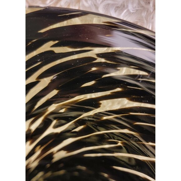 Vintage Hand Blown Green and Black Swirl Vase - Picture 16 of 16